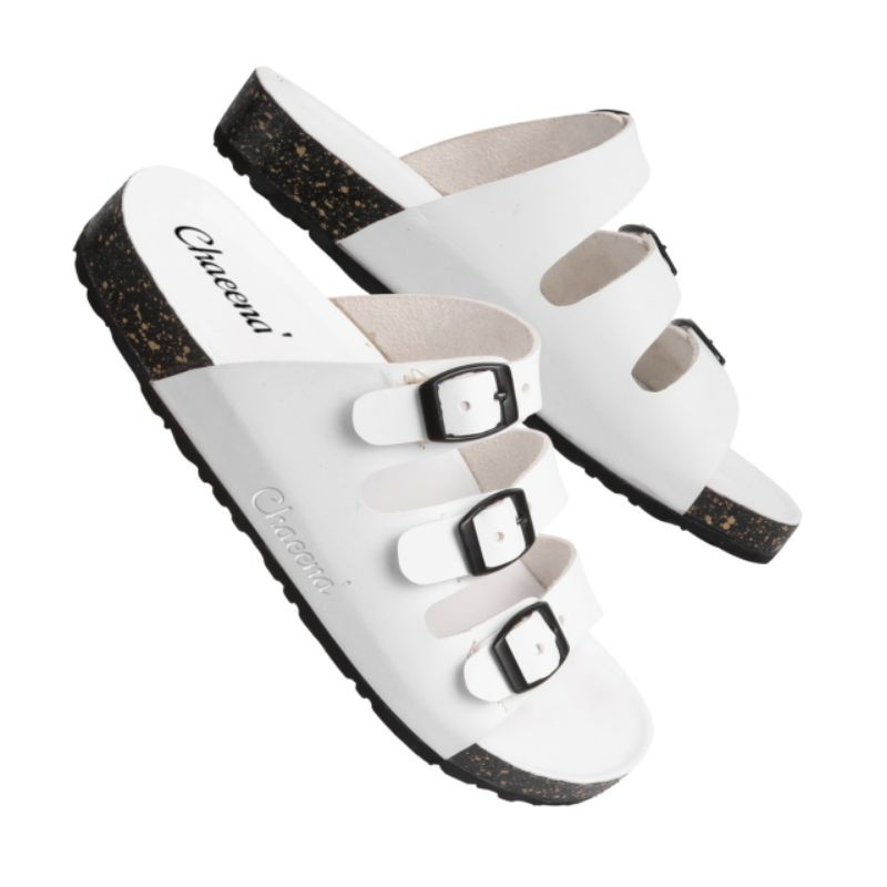 Sandal Slide/Sandal Selop Pria/Sandal Unisex/ Sandal Briken Pria-Wanita b3 putih