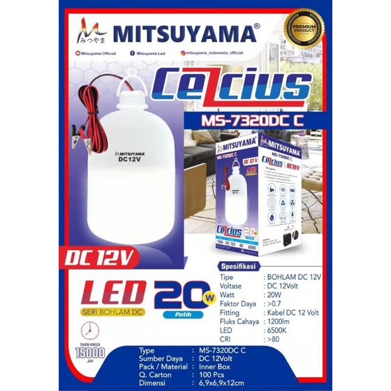 Lampu Bohlam Tabung DC Aki 12V LED Mitsuyama Model Capsule 5-30-5Watt