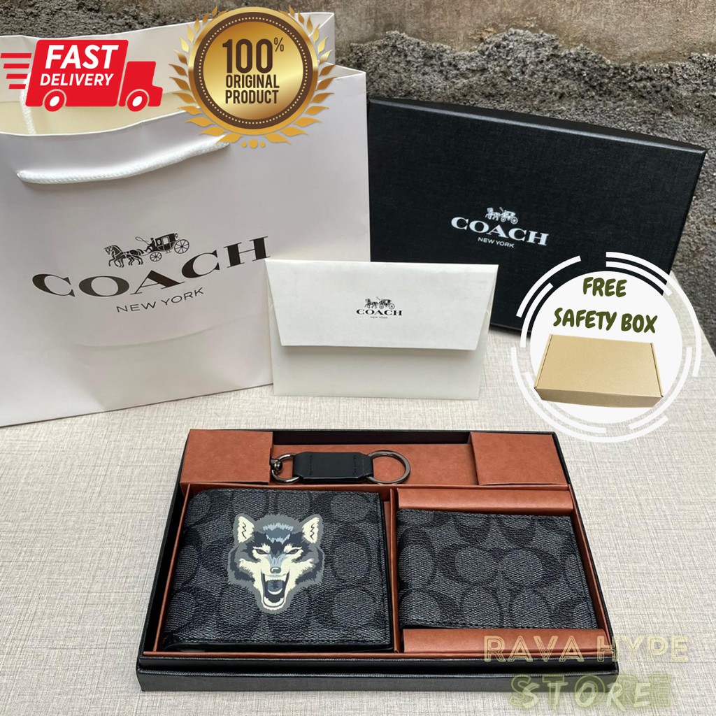 Coach Wallet WOLF 100% ORIGINAL / Dompet Coach Dompet Pria Kulit