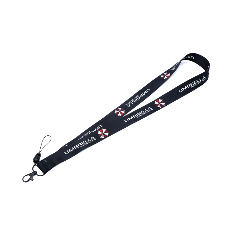 Lanyard Leher Lanyard Resident Evil dengan pencetakan logo Film Terkenal untuk aksesori selempang ponsel dan gantungan kunci