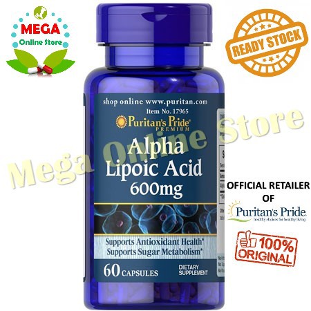 PURITAN PRIDE ALPHA LIPOIC ACID 600 mg - 60 Kapsul