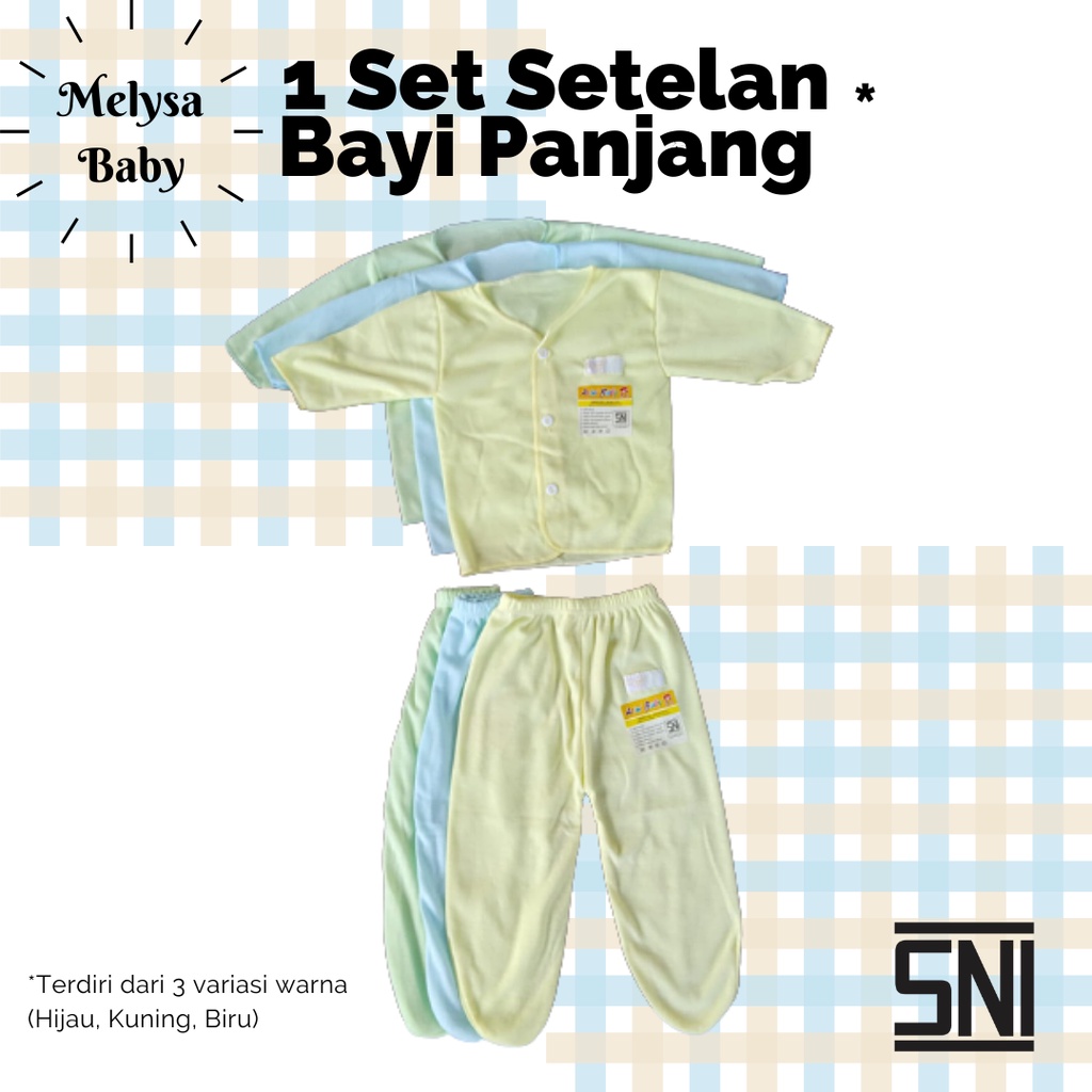 1 Set Setelan Bayi Polos | SNI | New Born