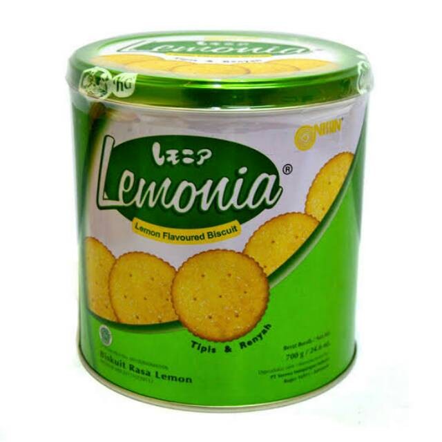 

NISSIN Lemonia Tin 700g biskuit tipis kaleng enak murah rasa lemon