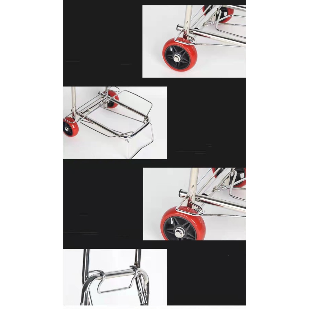 TROLI LIPAT BARANG / DORONGAN BARANG / TROLI PASAR/WARNA SILVER