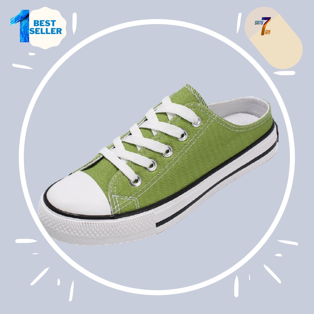 Satu7an SPT-01 SEPATU SNEAKERS KASUAL PRIA WANITA IMPORT SEPATU SEKOLAH KEKINIAN GROSIR JAKARTA COD-HIJAU