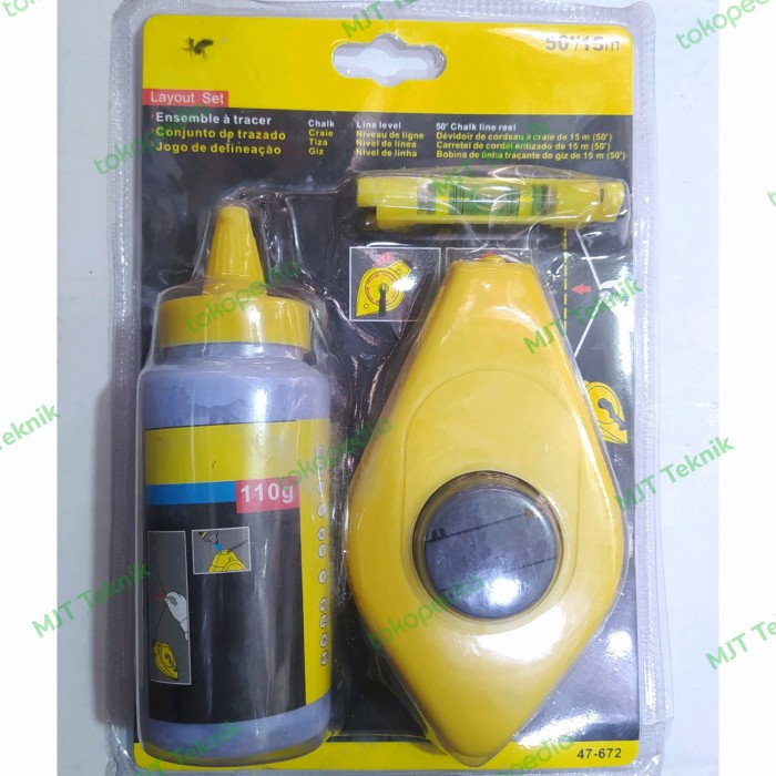 

Eklusif Sipatan Tinta Lot Benang Chalk Line Reel 15M Promo