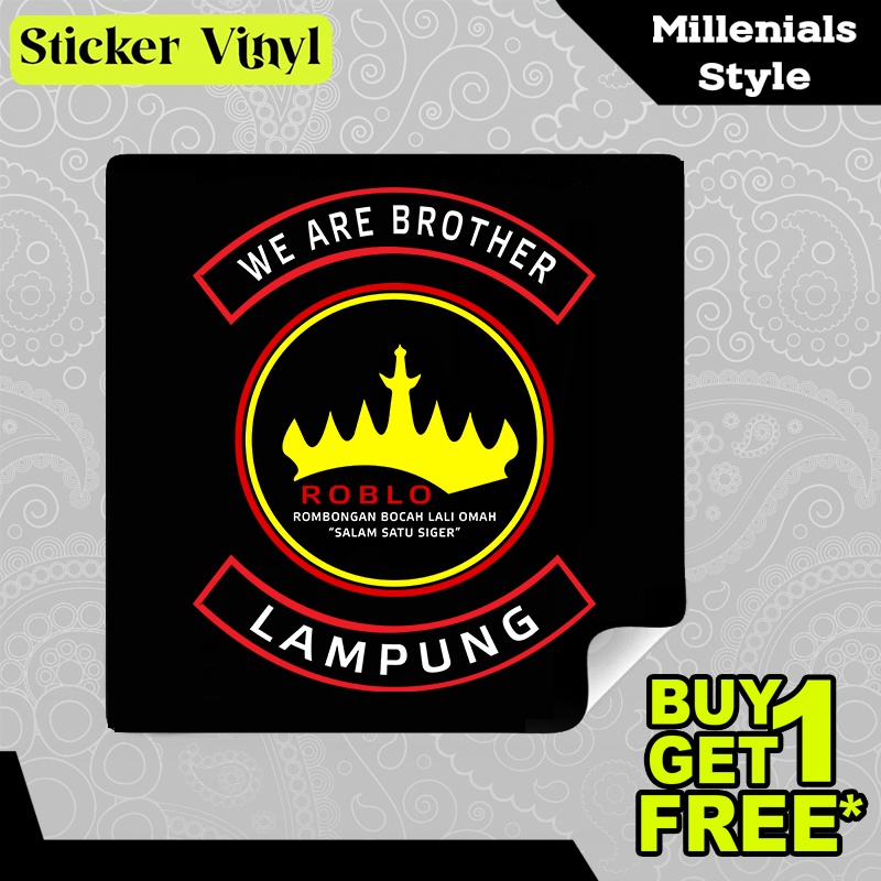 

Stiker Sticker Lampung Kuning Logo We Are Brother Rombongan Bocah Lali Omah Salam Satu Siger Aesthetic Bahan Vinyl Satuan Anti Air