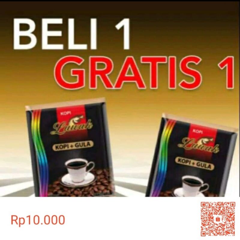 

LUWAK KOPI HITAM + GULA 1 RENCENG 20 SACHET