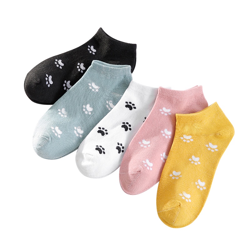 INDOMINI Kaos Kaki Wanita Motif Kaki Kucing Fashion Korea Women Sock Import Murah K018