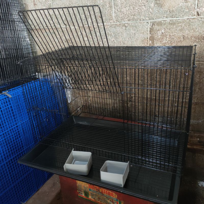 KANDANG KUCING BURUNG KELINCI SUGAR GLIDER MURAH SIZE L 60X40X40 CM FREE 2 TEMPAT MAKAN