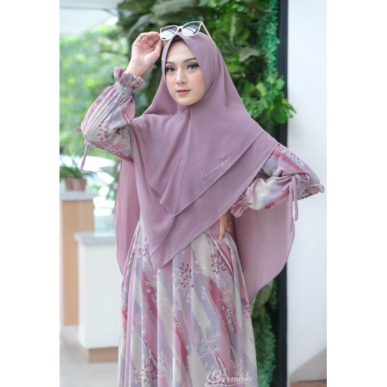 GAMIS ALANA WIDURI SET SYARI ORI BY BERMERKS SYARI/TERBARU/BUSUI/FULL CERUTY/KHIMAR 2 LAYER/SETHIJAB