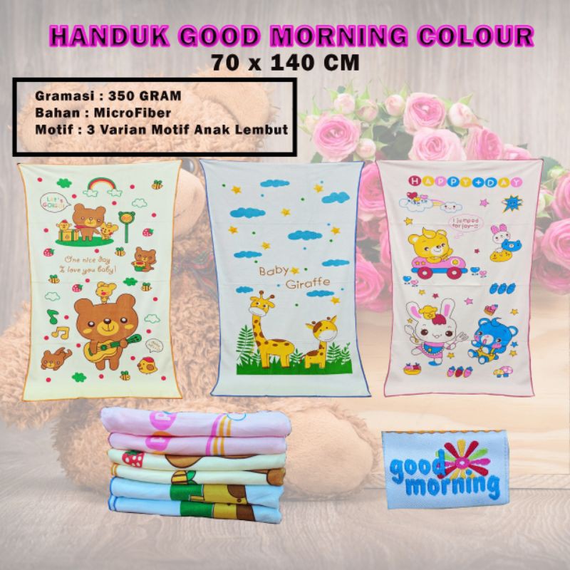 MR.GROUP - HANDUK ANAK UKURAN BESAR DAN LEMBUT UK. 70x140 (GOOD MORNING)