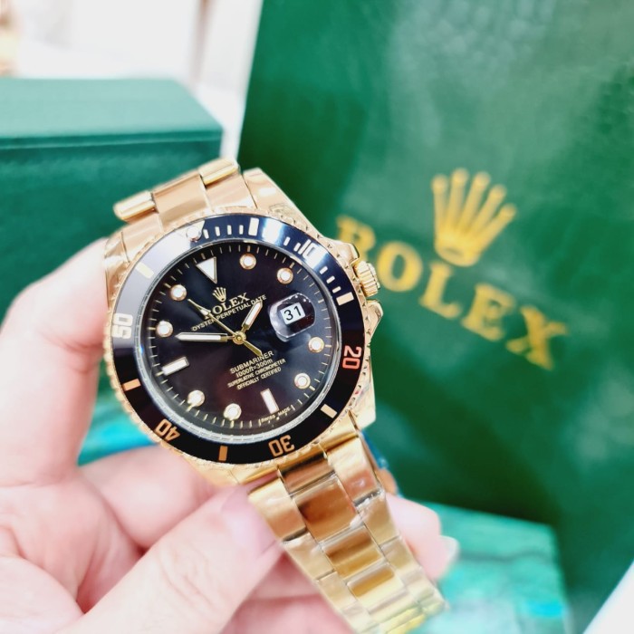 JAM TANGAN PRIA | ROLEX RANTAI OYSTER ORI TANGGAL AKTIF FREE BOX FULLSET