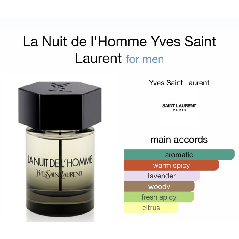 YSL Yves Saint Laurent La Nuit de L'Homme 100ml Men's Eau de Toilette