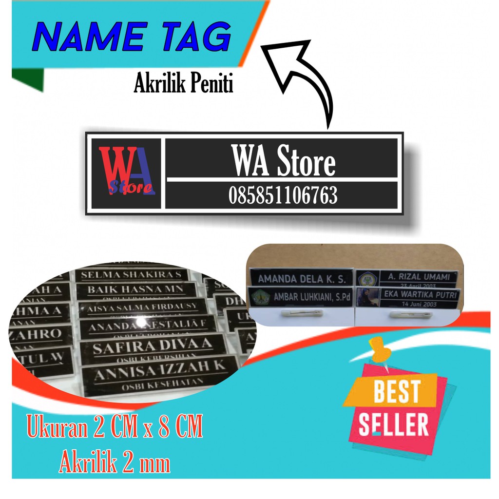 

NAME TAG / NAMA DADA / ID CARD / TANDA PENGENAL / NAME TEG CUSTOM DENGAN LOGO