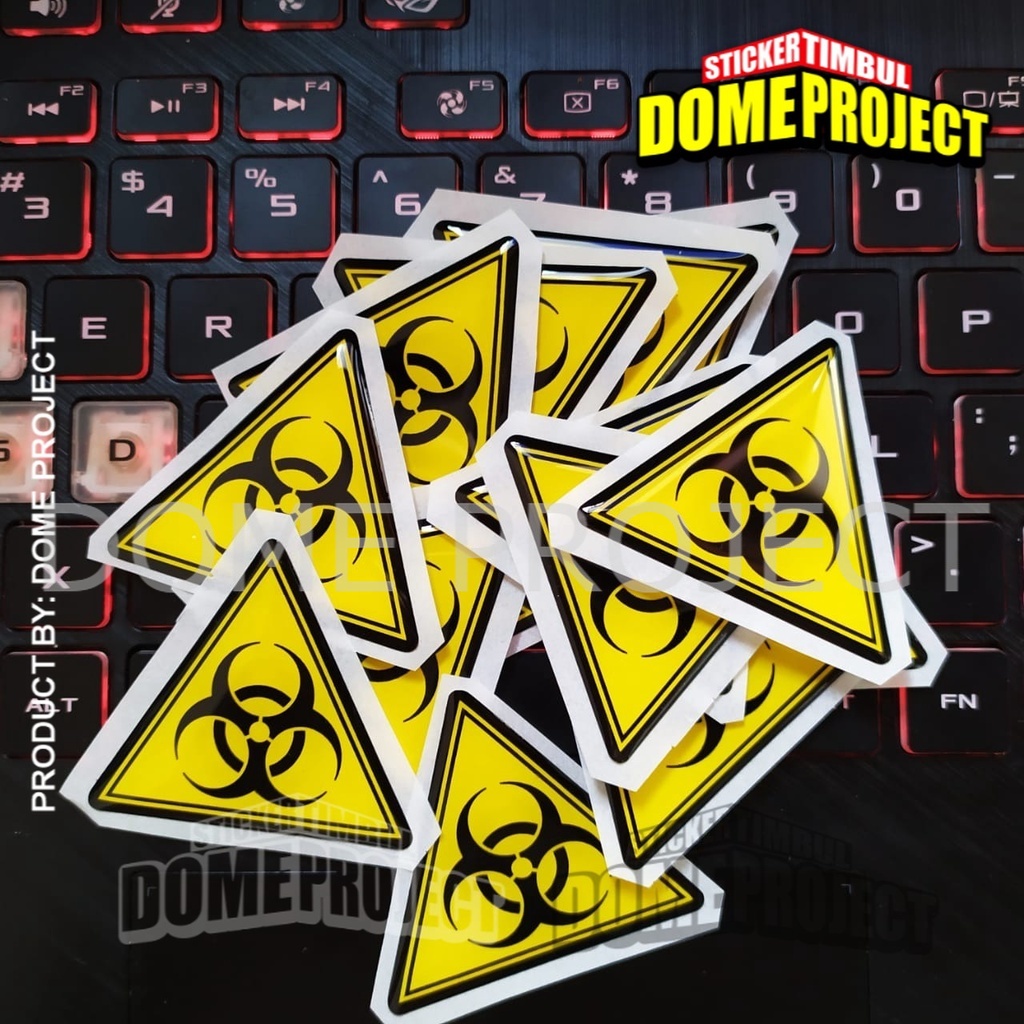 BIOHAZARD EMBLEM STIKER RESIN LENTUR STIKER MOTOR IMPORT STIKER KACA HELM