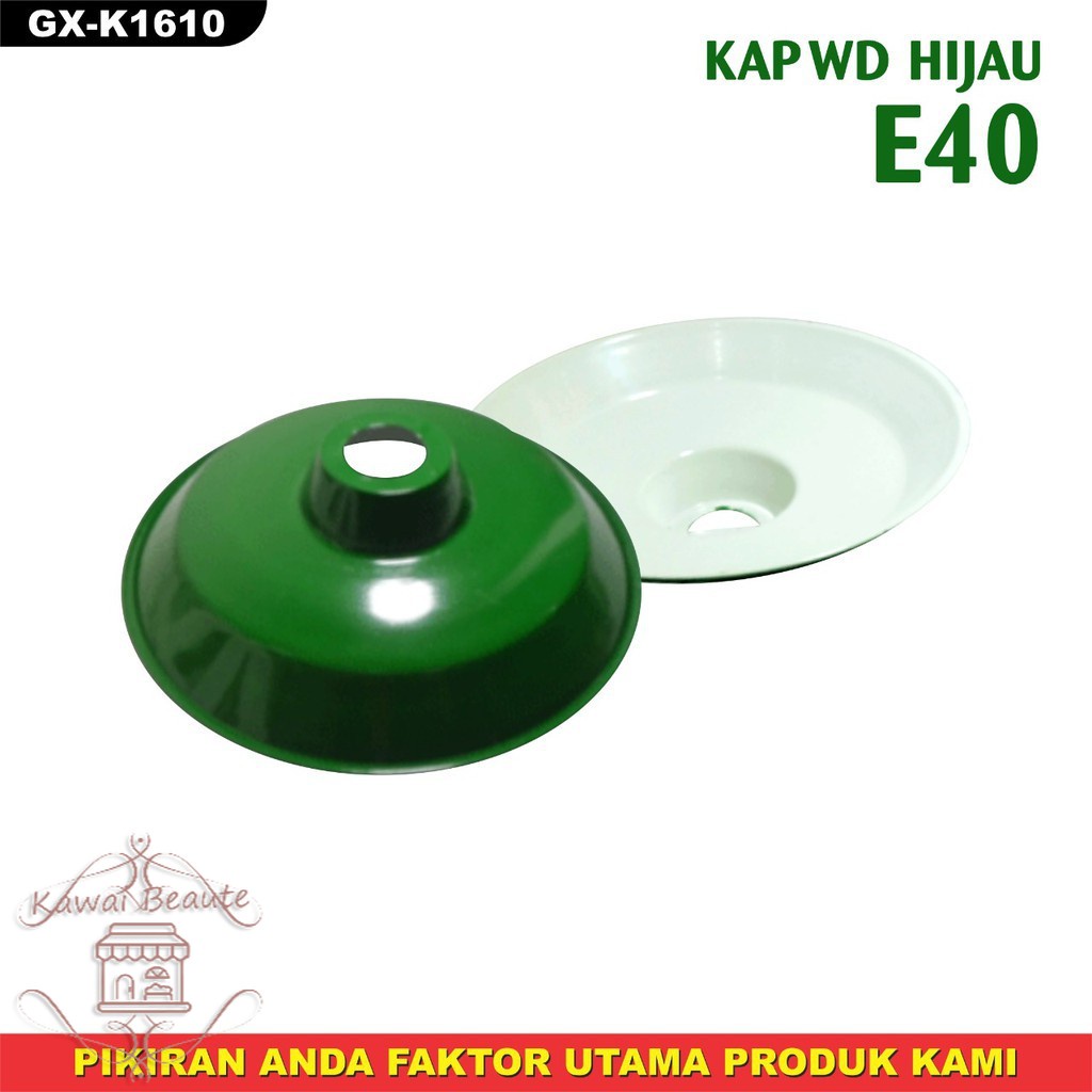 COSCO KAP LAMPU GANTUNG HIJAU E27 &amp; E40 SET + FITTING LAMPU / Kap Besi