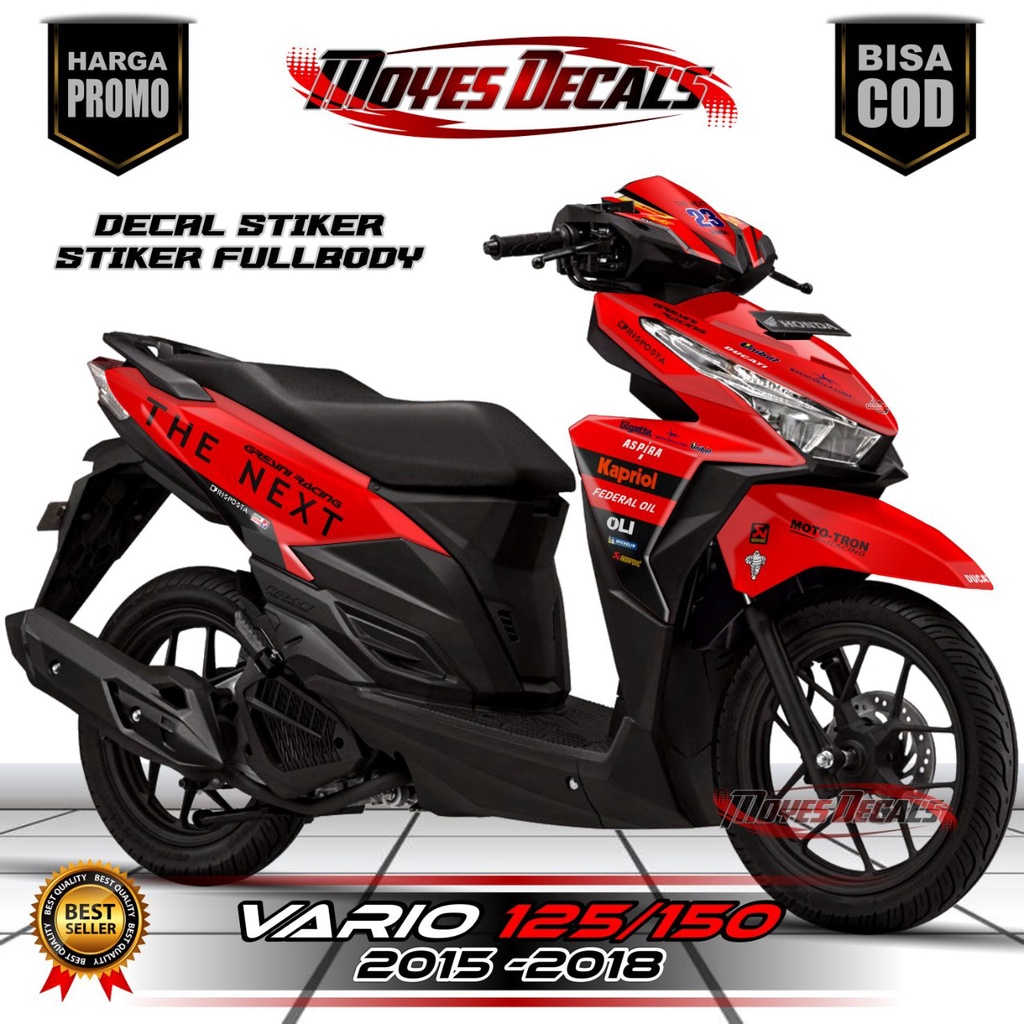 Decal Stiker VARIO 125/150 2015-2018 Motif The Next Warna Merah