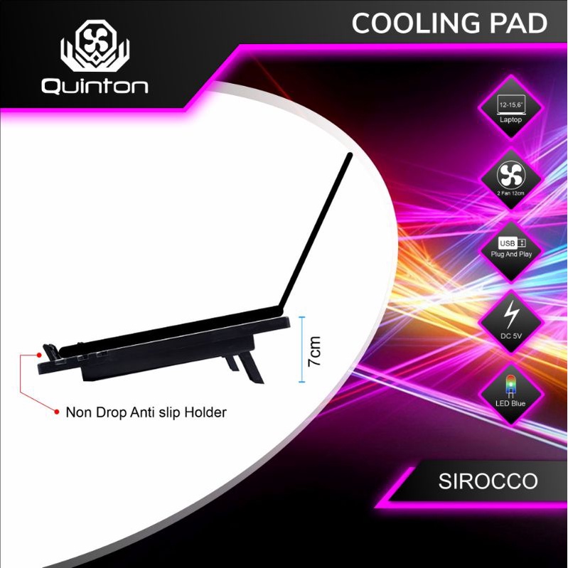 Cooler Pad Kipas Laptop Quinton jaring NC-219 Cooling Pad15,6inch