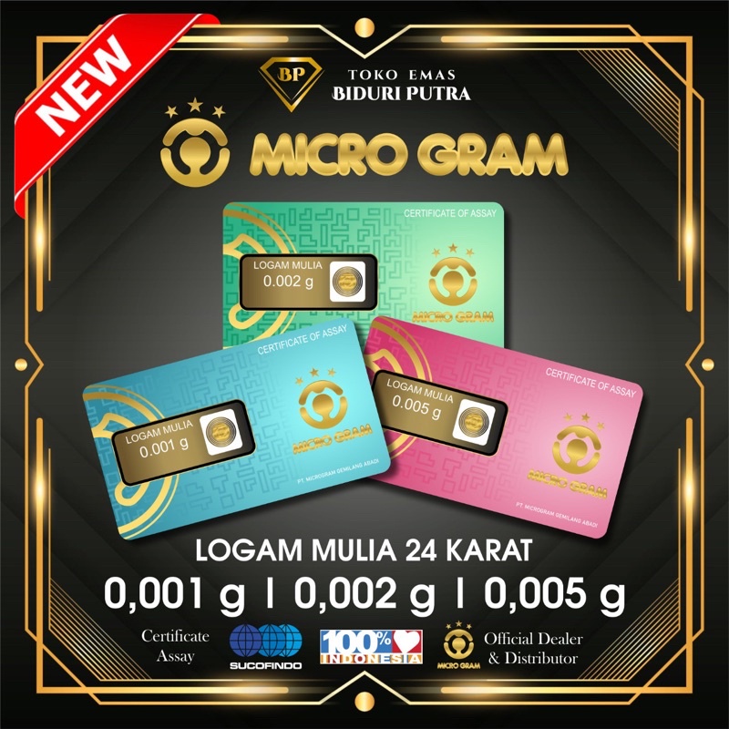 EMAS MINI 0.001gr - 0.1gr LOGAM MULIA 24KARAT DIJAMIN ASLI ORIGINAL MICRO GRAM/ BABYGOLD / MINIGRAM / MINIGOLD  100% EMAS MURNI ASLI TERMURAH TOKO EMAS SOUVENIR PERNIKAHAN TERMURAH HADIAH KADO ULANG TAHUN EMAS BATANGAN EMAS 0,001 TERMURAH