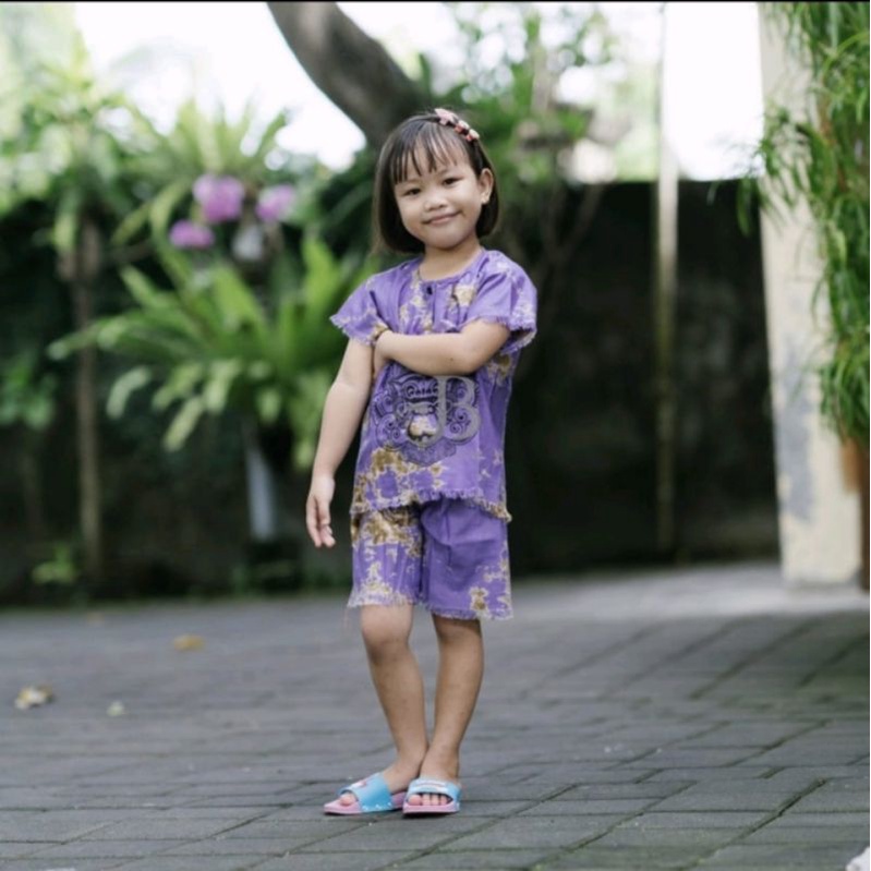 Setelan Anak Baju Barong Bali , Setelan Baju Barong Bali-Violet