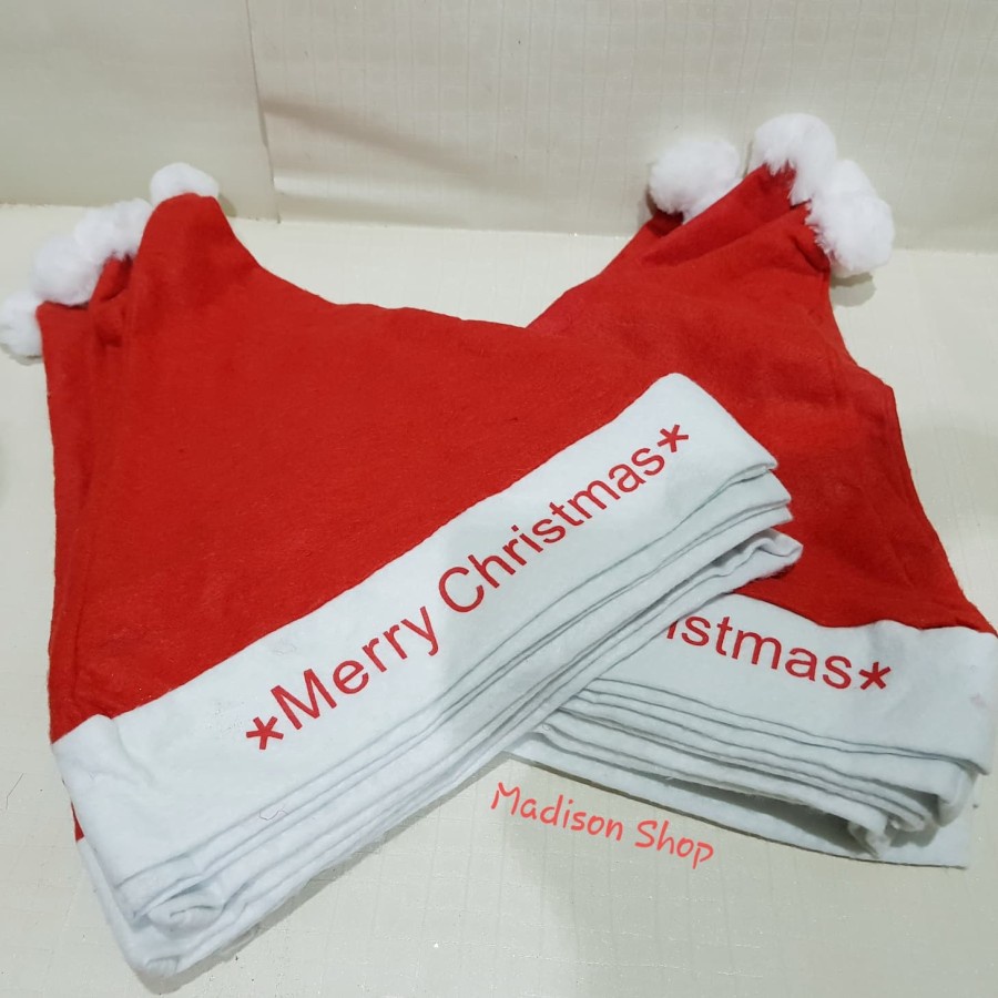 TOPI NATAL ANAK MERRY CHRISTMAS MURAH DEKORASI AKSESORIES KOSTUM SANTA NATAL