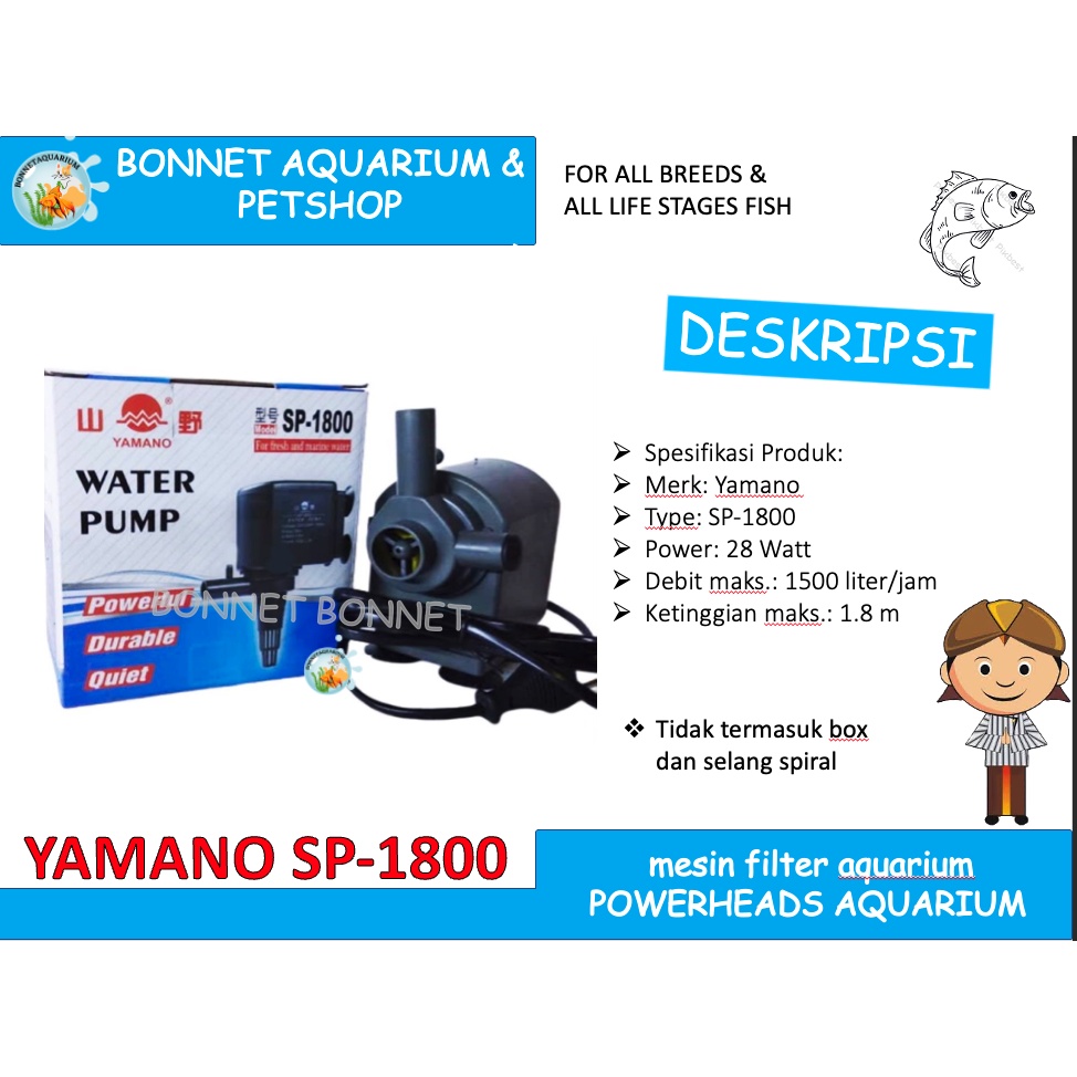 YAMANO SP 1800 MESIN FILTER AQUARIUM