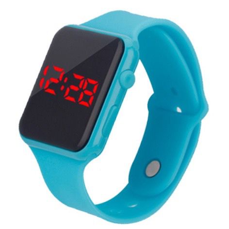 JAM TANGAN LED DIGITAL FASHION KISD&TEENAGER ( REMAJA ) DISPLAY WATCH ELEKTRONIK IMPORT LED WANITA PRIA JF055-BIRU MUDA