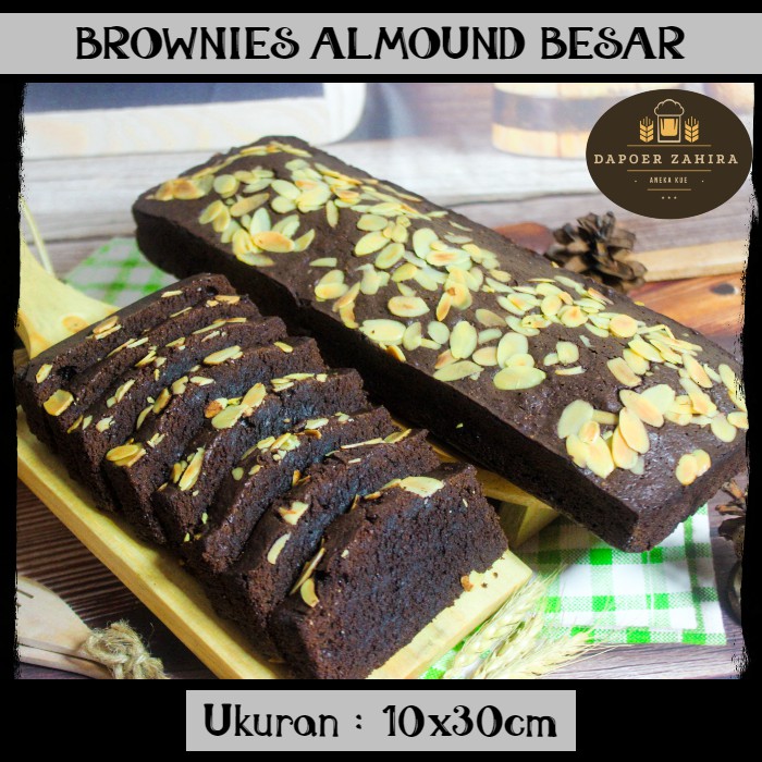 

Brownies Kacang Almound Besar 800gr / Brownies Kacang PREMIUM 10x30cm