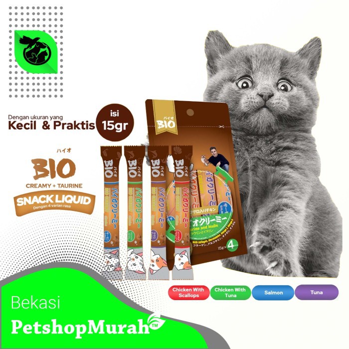 Cemilan Kucing Bio Creamy Treats 60gr Cat Snack 60 gr murah