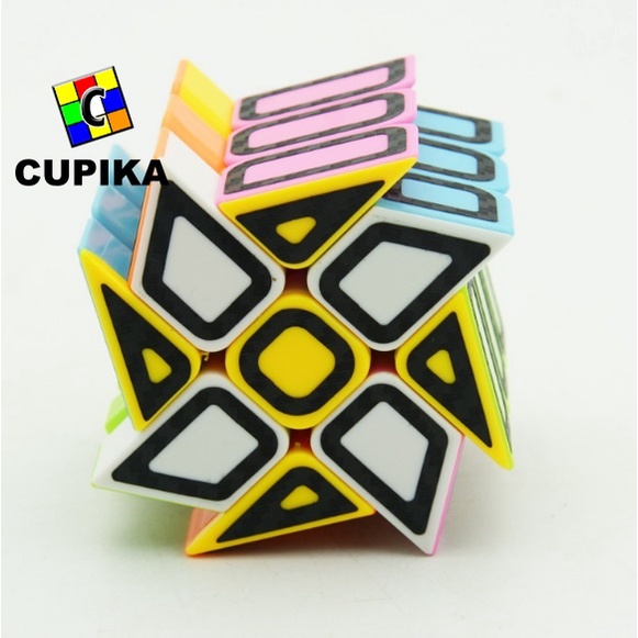 Rubik 3x3 Lefun WINDMILL Carbon Bolong termurah Unik