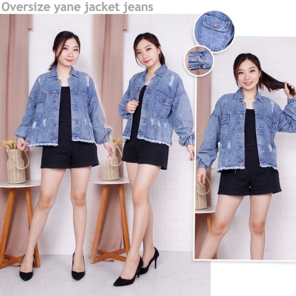 Oversize yane jacket jeans wanita by Genijeans