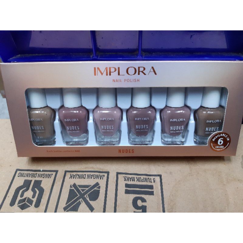 ( harga 1pak isi 6pcs ) KUTEK IMPLORA nude NUDES SERIES NAIL POLISH ORIGINAL BPOM