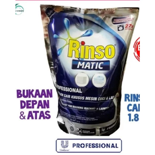 Deterjen Cair Rinso Matic 1.8 liter / Soklin Liquid Detergen 1.6 liter