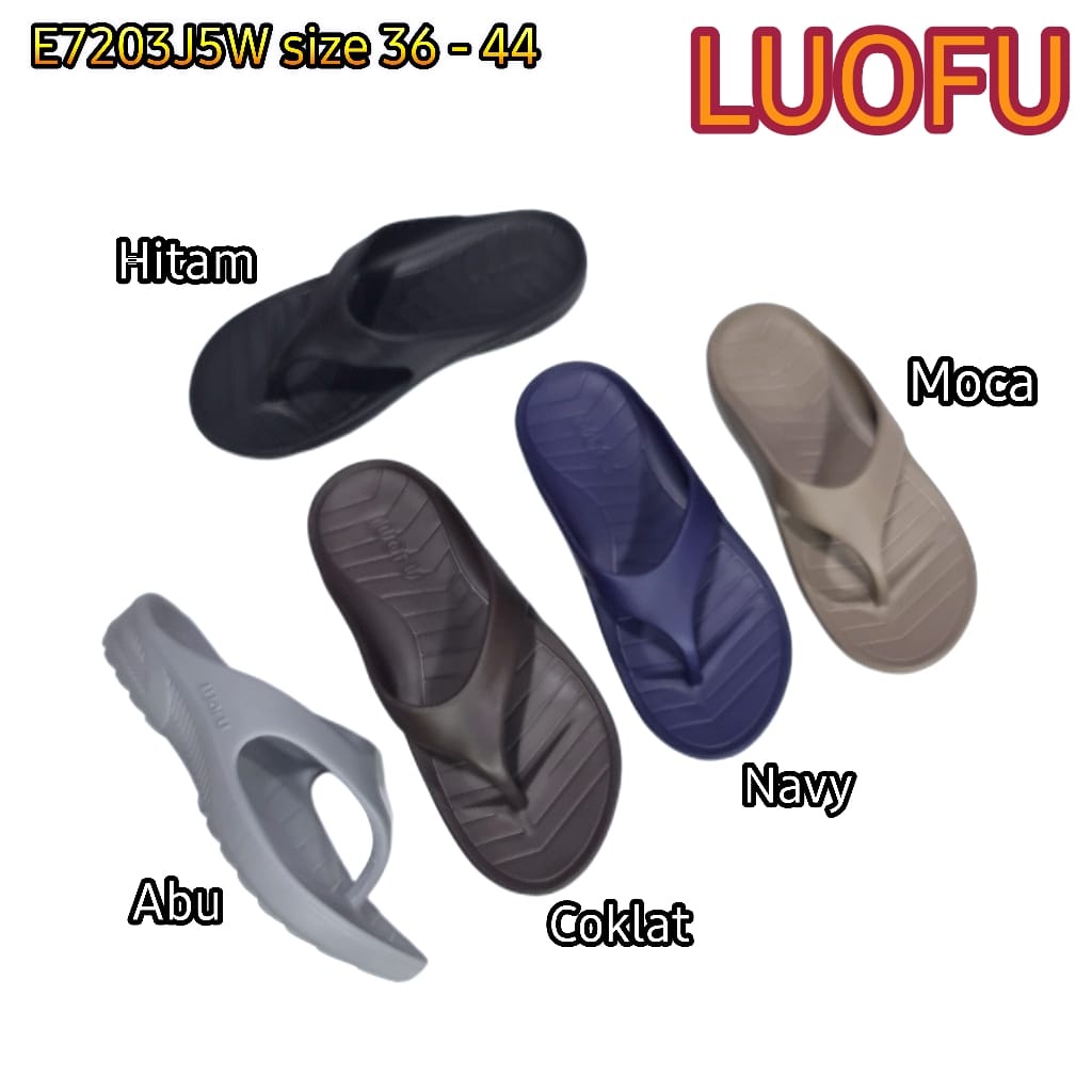 LUOFU ORIGINAL jelly sandal karet empuk murah pria luofu sendal cowok import size 36 - 44 E7203J5W