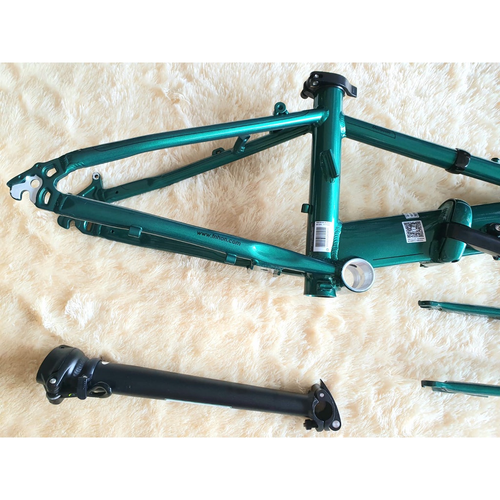 FRAME SET FNHON MONSOON 20 inch HIJAU GREEN DISCBRAKE ALUMUNIUM Plus Handlepost HP 31 35 40 cm telescopic Frame fork 22 inch disc brake Sepeda Seli Monson Moonsoon Moonson not Blast Gust Storm Tornado