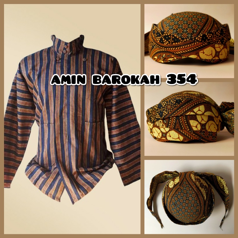 COD...!!! Setelan Baju Surjan Tenun Lurik + Blangkon Solo - Ukuran Dewasa  #Adat #Jawa #Tradisional