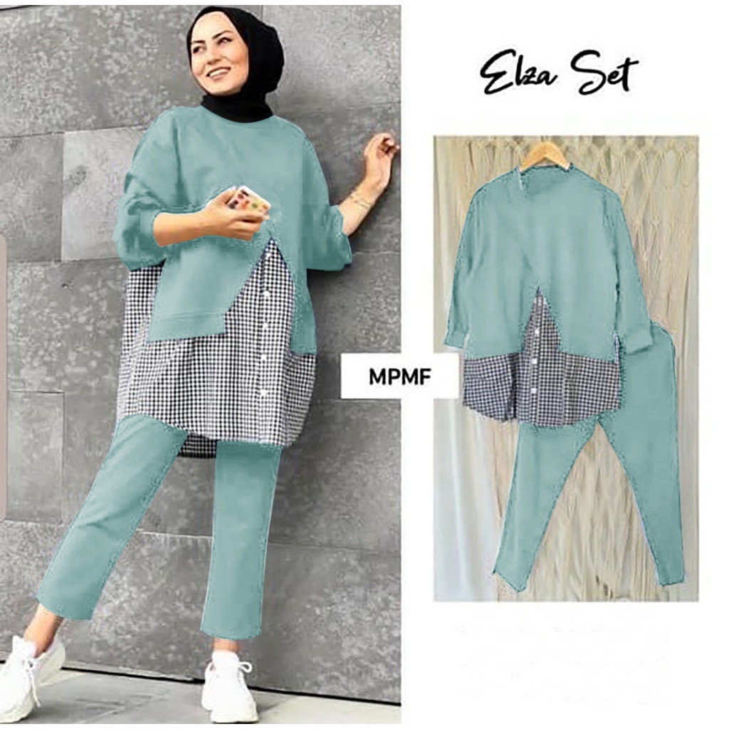 2 UKURAN 2XL 3XL PAKAIAN WANITA SET ELZE / ELZA DMR