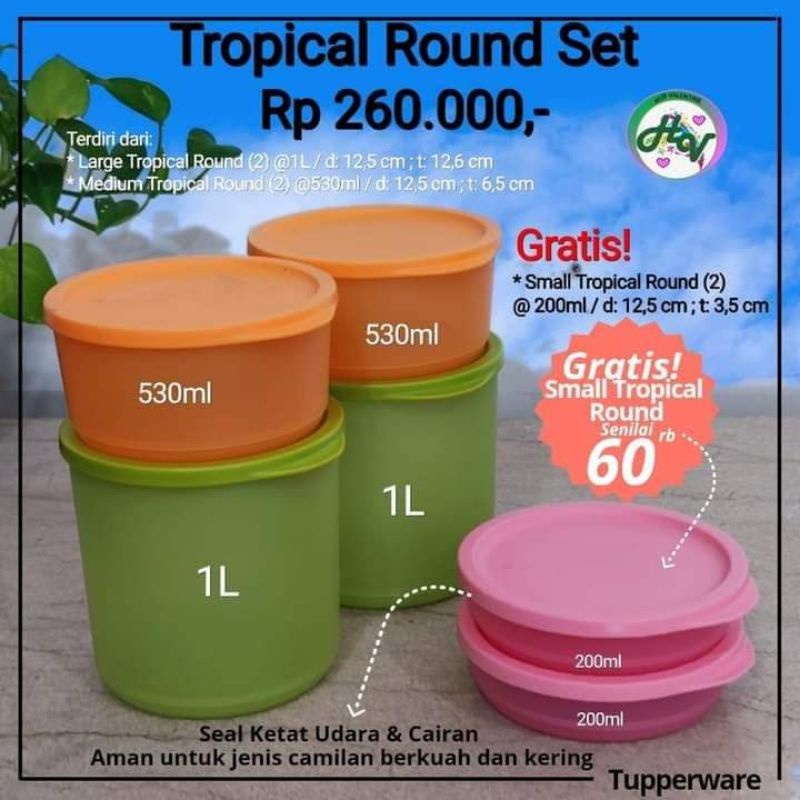 Tropical round set toples Tupperware