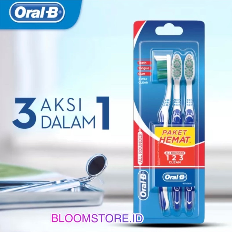 BUY 2 GET 1 FREE ORAL-B OralB All Rounder 123 Clean SOFT Medium Sikat Gigi 3pcs 3 pcs AllRounder 3s