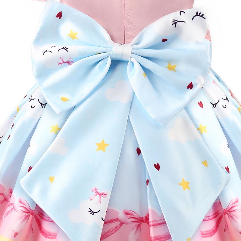 Hot Sale Pesta Meriah Pakaian Anak Perempuan  Bow Princess Dress For Kids Girl Gift