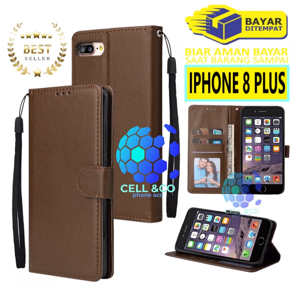 Flip cover IPHONE 8 PLUS Flip case buka tutup kesing hp casing hp flip case leather wallet