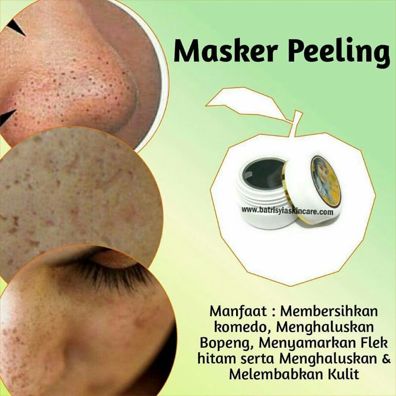 Masker peeling,  masker kopi batrisyia herbal, penghilang flek,  bopeng,  bekas jerawat,  komedo