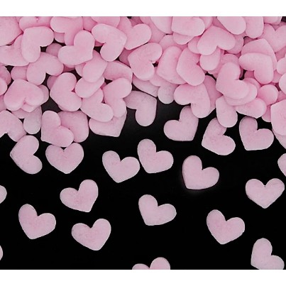 

Confetti hati pink untuk kue