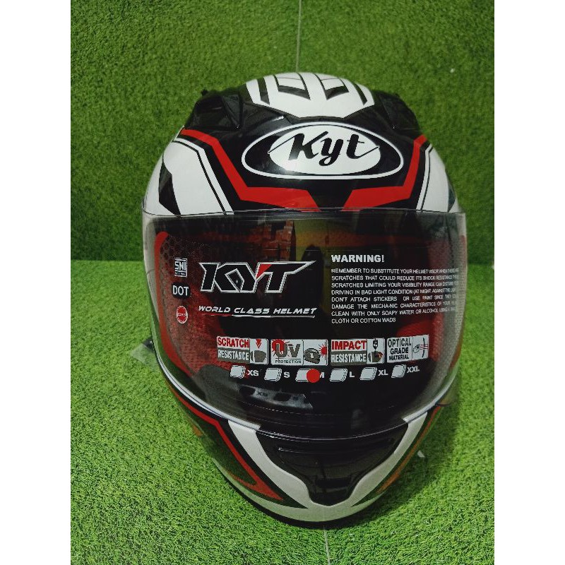 HELM KYT RC7/KYT RCSEVEN SERI#18 WHITE/RED