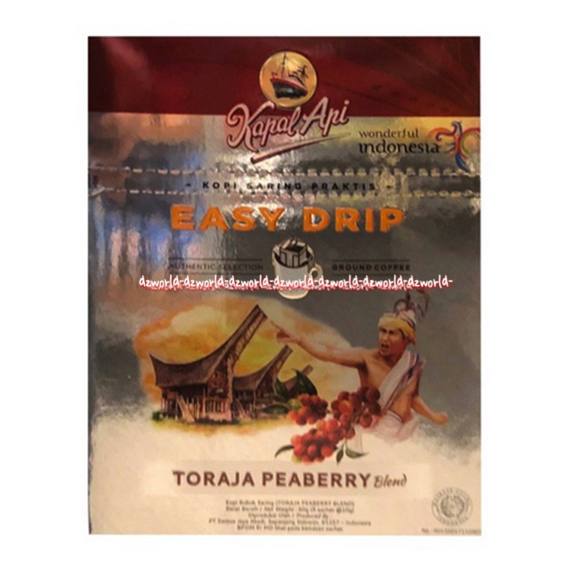 Kapal Api Easy Drip Toraja 5sachet Peaberry Blend Kopi Toraja Bubuk Kapalapi Dengan Saringan Kopi Saring