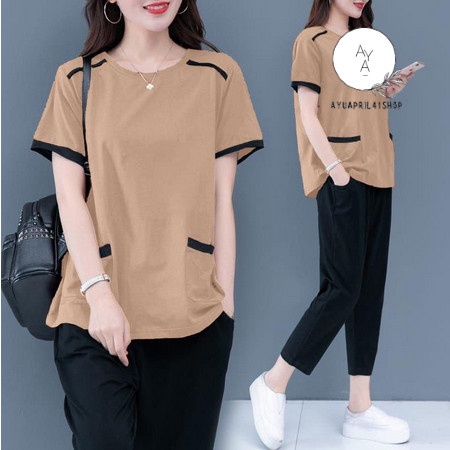 BAJU WANITA TERBARU KEKINIAN MODIS SETELAN BAJU KAOS TRAINING ATAS BAWAH FULL BABYTERRY