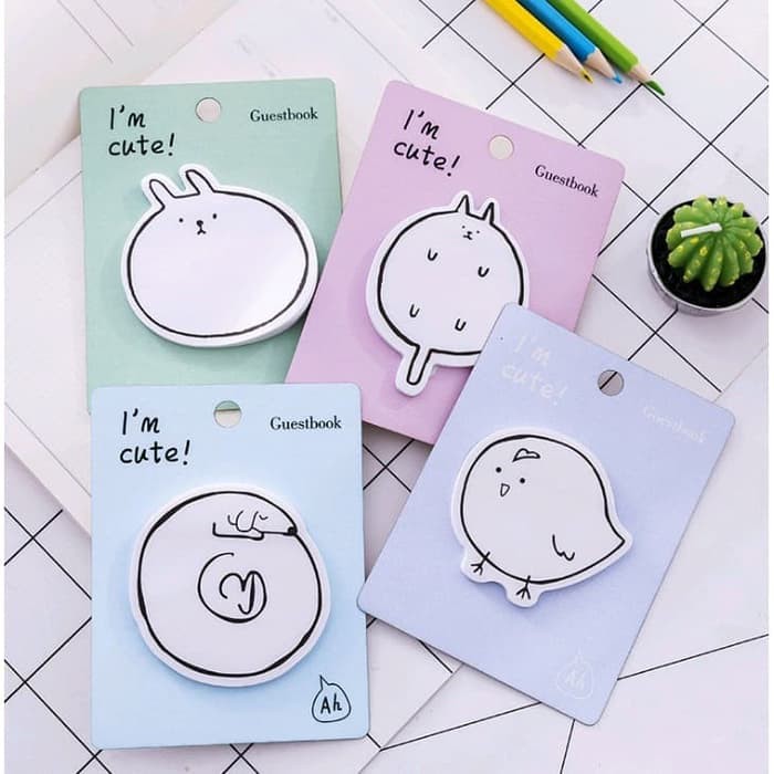 

Sticky Notes / Memo Stick Unik Motif Kartun Hewan Lucu (30 Lembar)