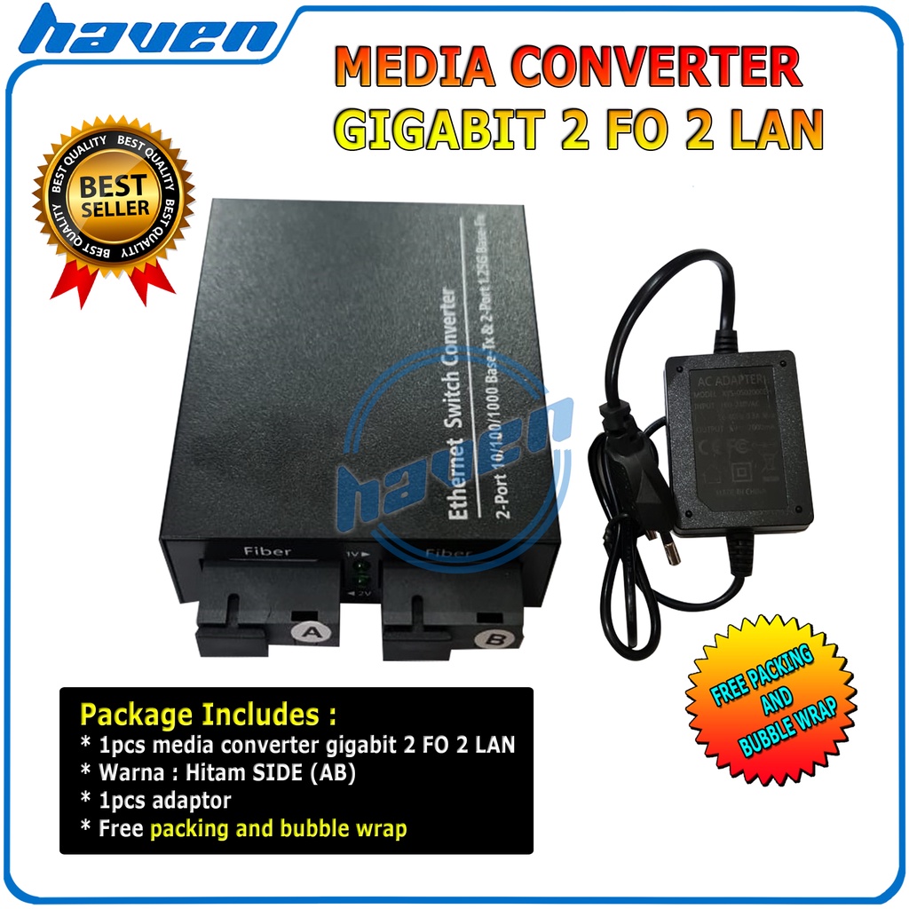 Media Converter 2 Port FO 2 Port LAN Gigabit 2 FO 2 LAN Fiber Optic