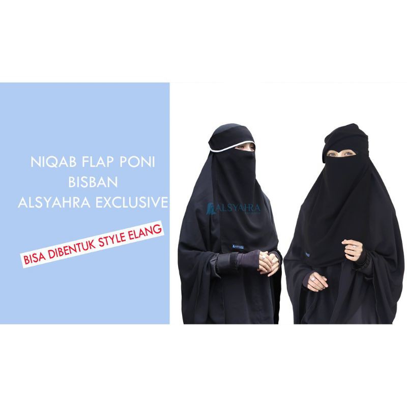 Niqab Poni Bisban Sifon Silk Jetblack Alsyahra Exclusive